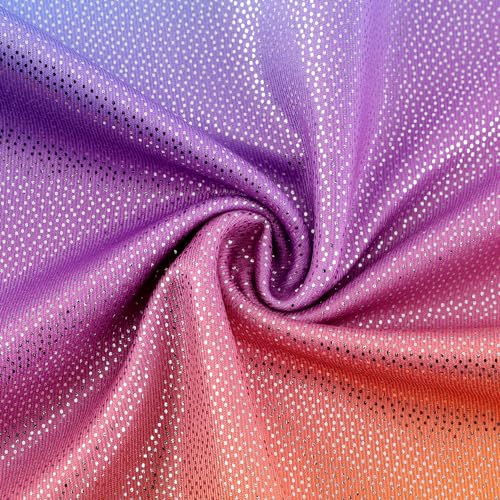Girls' Gradient Blue Purple Gymnastics Leotard - Unicorn Design