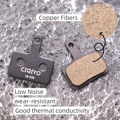 Bike Brake Pads - 4 Pairs Semi-Metallic Black, High-Quality Materials