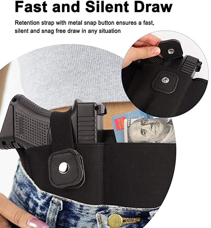 Belly Band Holster for Comfortable Concealed Carry - Fits Most Pistols