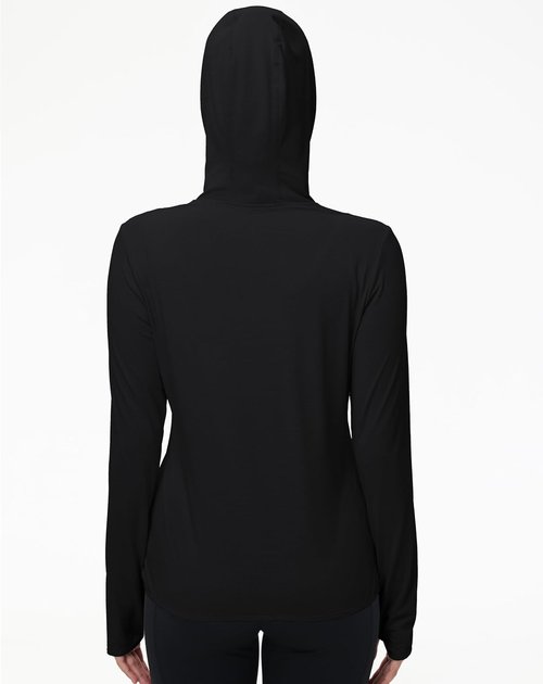 Isnowood Women's UPF 50+ Sun Protection Rash Guard - Lightweight Long Sleeve Zip Hoodie Jacket