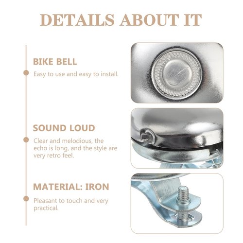 Kisangel Retro Bike Bell Vintage Bicycle Horn Mini Handlebar Mount Loud Clear Sound for Men Women Kids Cruiser Bikes