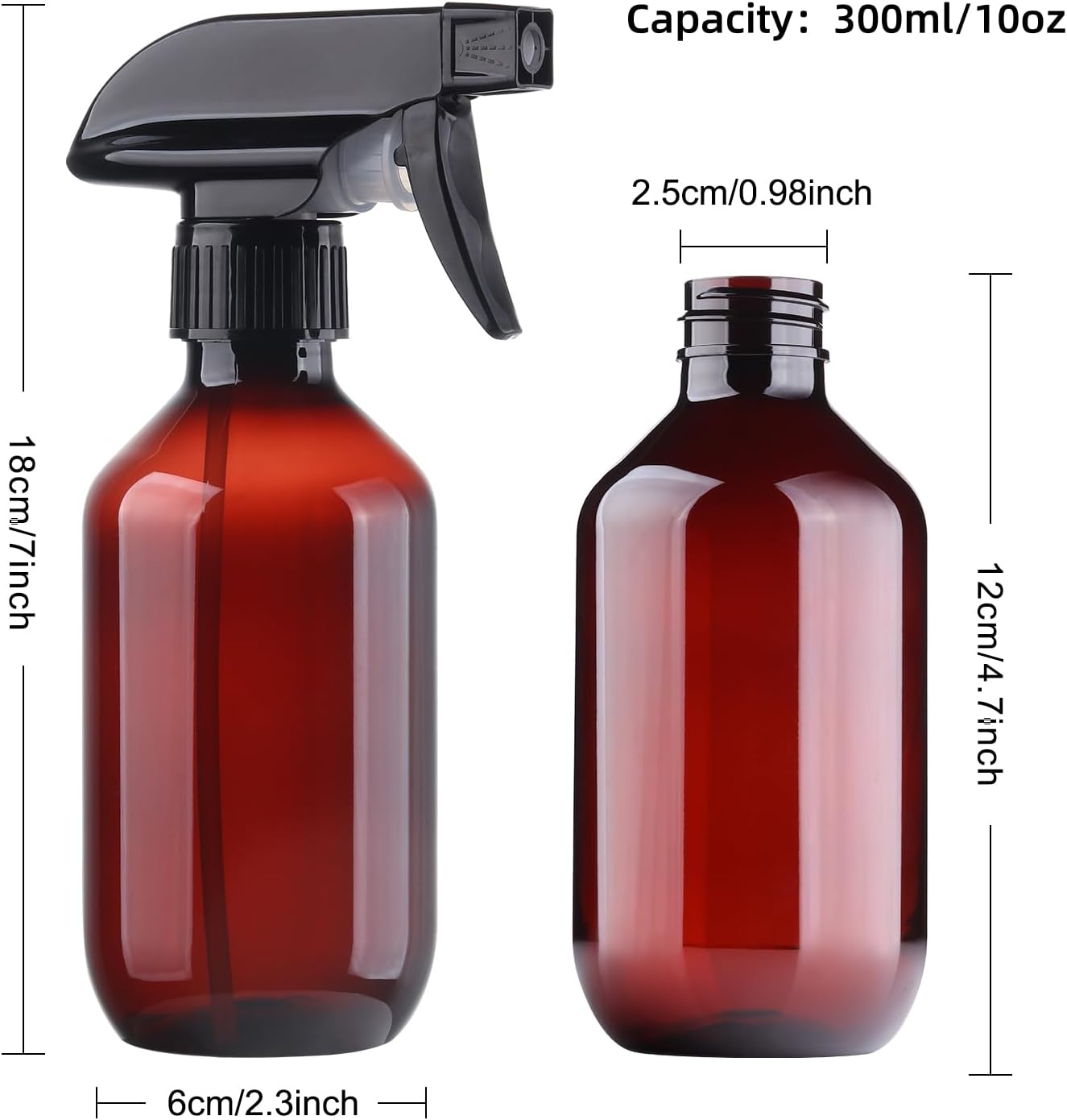 Teyssor Spray Bottles - BPA-Free 10 oz Fine Mist Spray Bottle Set | Adjustable Nozzle for Hair & Cleaning