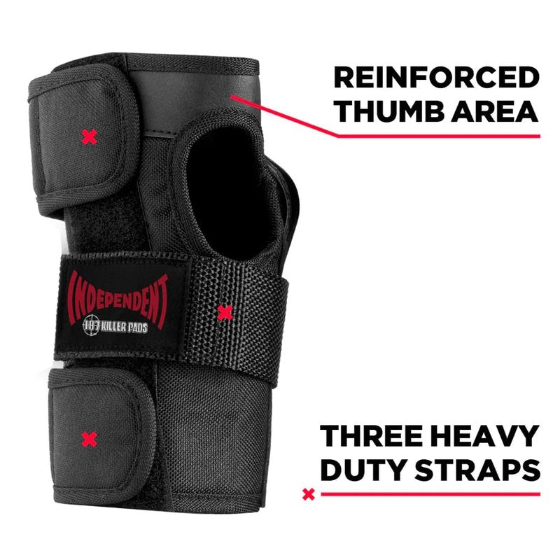 187 Killer Pads Skateboarding Knee Pads, Elbow Pads, and Wrist Guards, Six Pack Pad Set, Independent, Junior