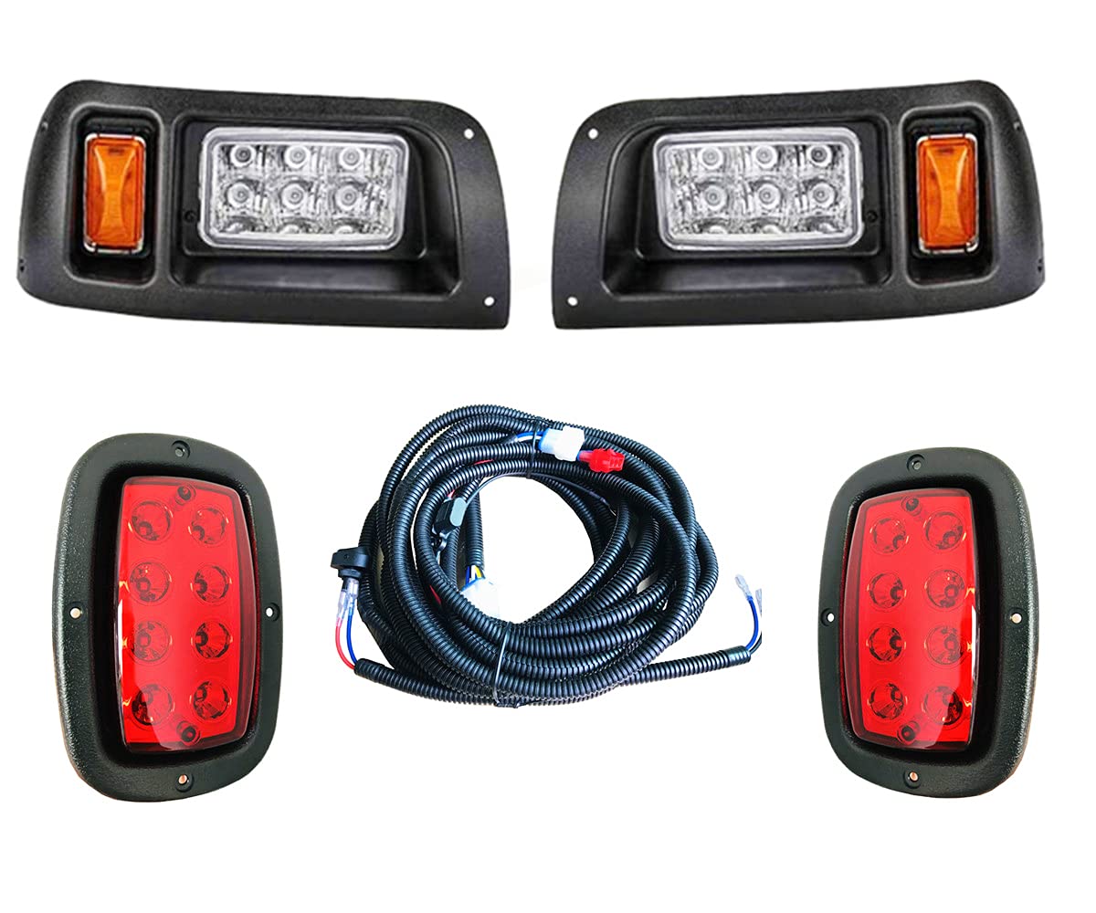 BeAcc Club Car DS LED Light Kit | LED Headlights & Tail Lights for Club Car DS Gas & Electric Golf Carts (1993 & Up) 12V