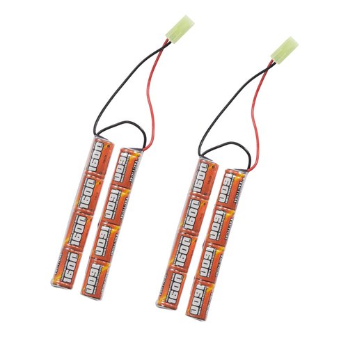 Lancer Tactical 9.6v Battery Pack with Smart Charger, 2 Pack 9.6V NiMH 1600mAh Butterfly Battery w/Nimh Smart Charger