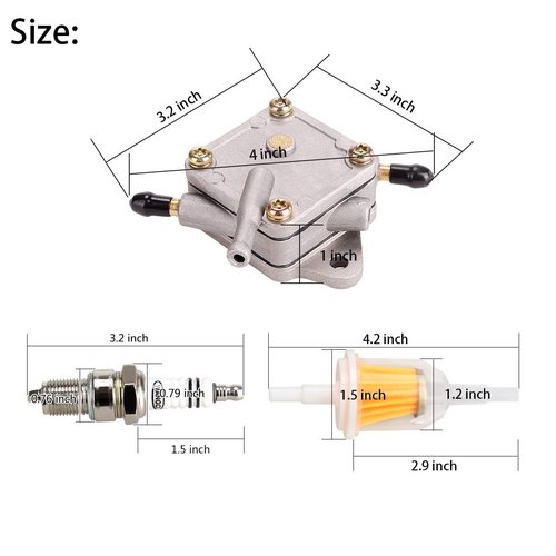 10L0L Golf Cart Fuel Pump for Yamaha G8 G11 G14 G16 G20 G22 Golf Cart 4 Cycle 1990-2007 Engine Pump with Fuel Filter Spark Plug Kit, OEM#JN6F441000,S FP-003 5910