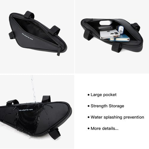 Sunpeak Bike Frame Storage Bag Top Tube Bike Bag Water Resistant Bicycle Triangle Pouch Bike Accessories Bag for Phone Wallet Keys Tools Use for Road Bike MTB Bicycle