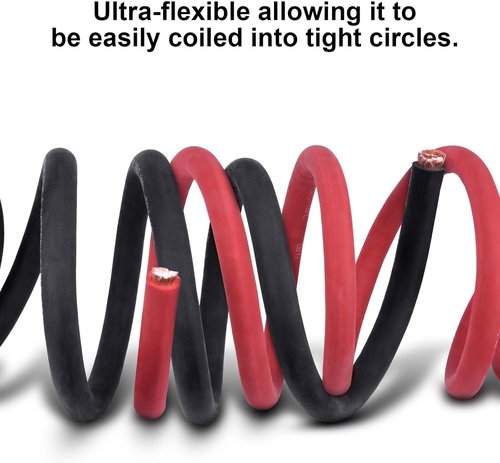 iGreely 6 AWG Welding Battery Cable - 10ft Black & Red Ultra Flexible Pure Copper Wire with Connectors & Heat Shrink Tubing