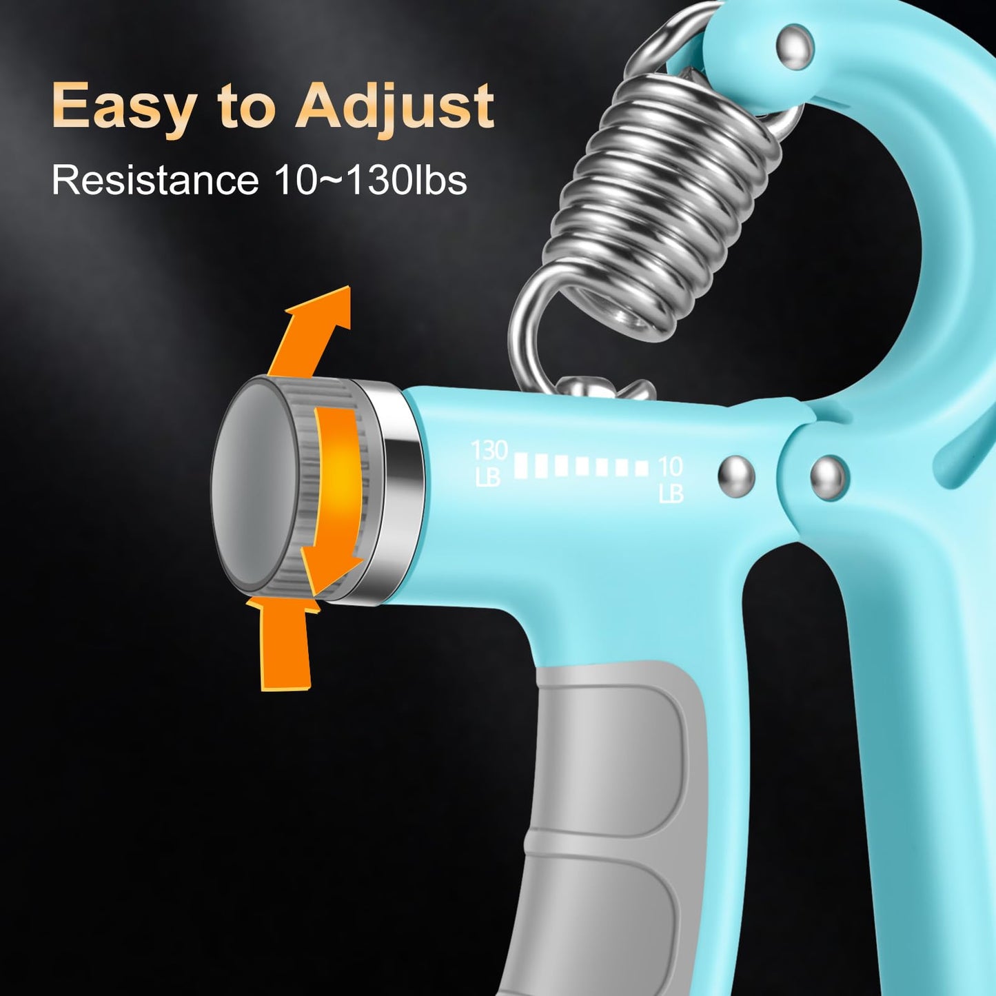 G-STORY Hand Grip Strengthener For game APP only for IOS 2 Pack Adjustable Resistance 10-130 lbs Forearm Exerciser，Grip Strength Trainer(1xBlue)