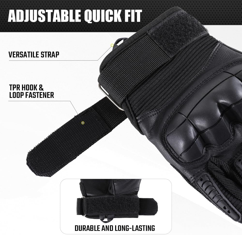 WTACTFUL Tactical Gloves for Men - Touch Screen Compatibility for Airsoft & Motorcycle Use