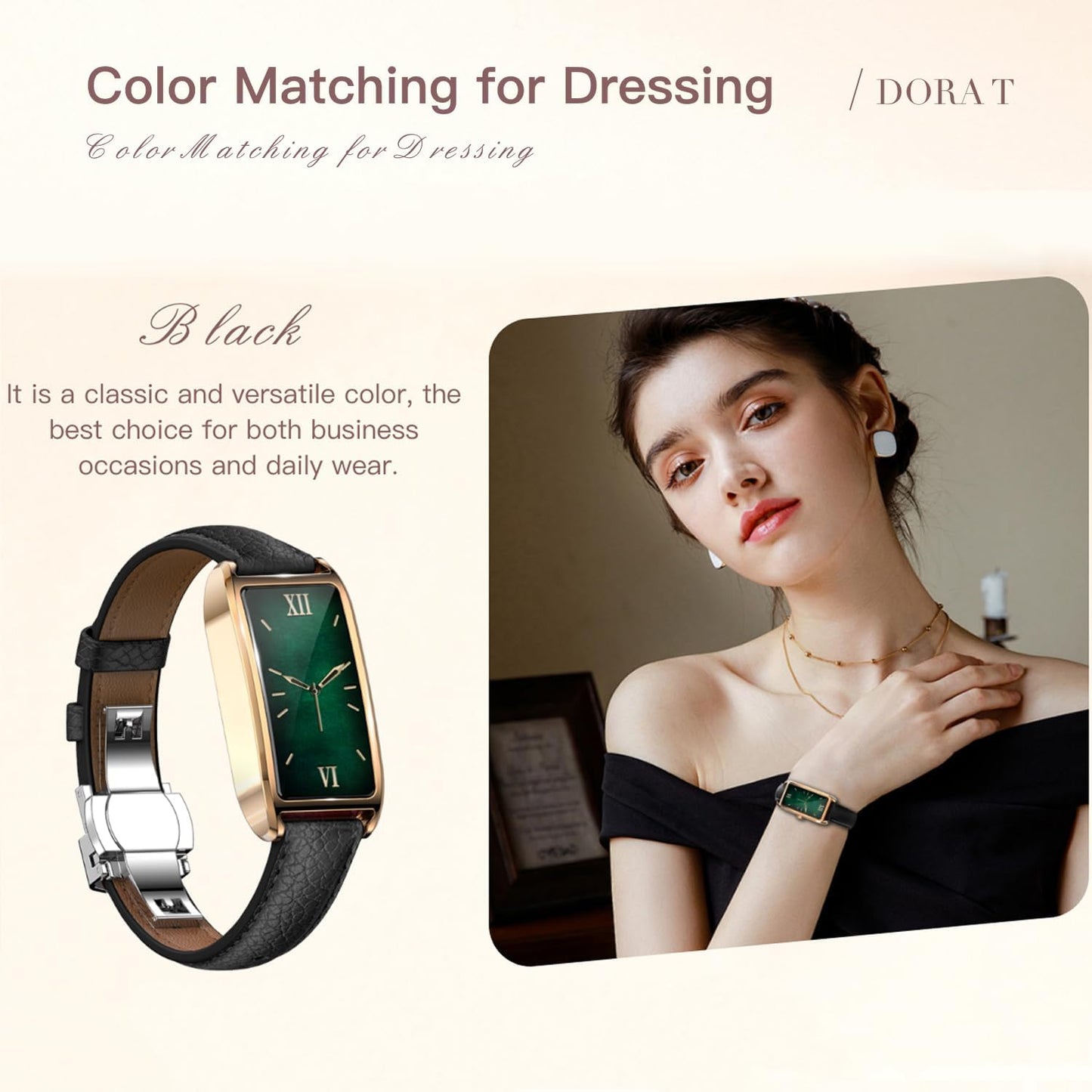 CNBRO Fitness Tracker for Women Ladies Fitness Watch Dressy Leather Strap Alloy Case Luxury Fashion Heart Rate Monitor Sleep Tracker Pedometer Step Counter Waterproof Elegant Smart Watches for Womens