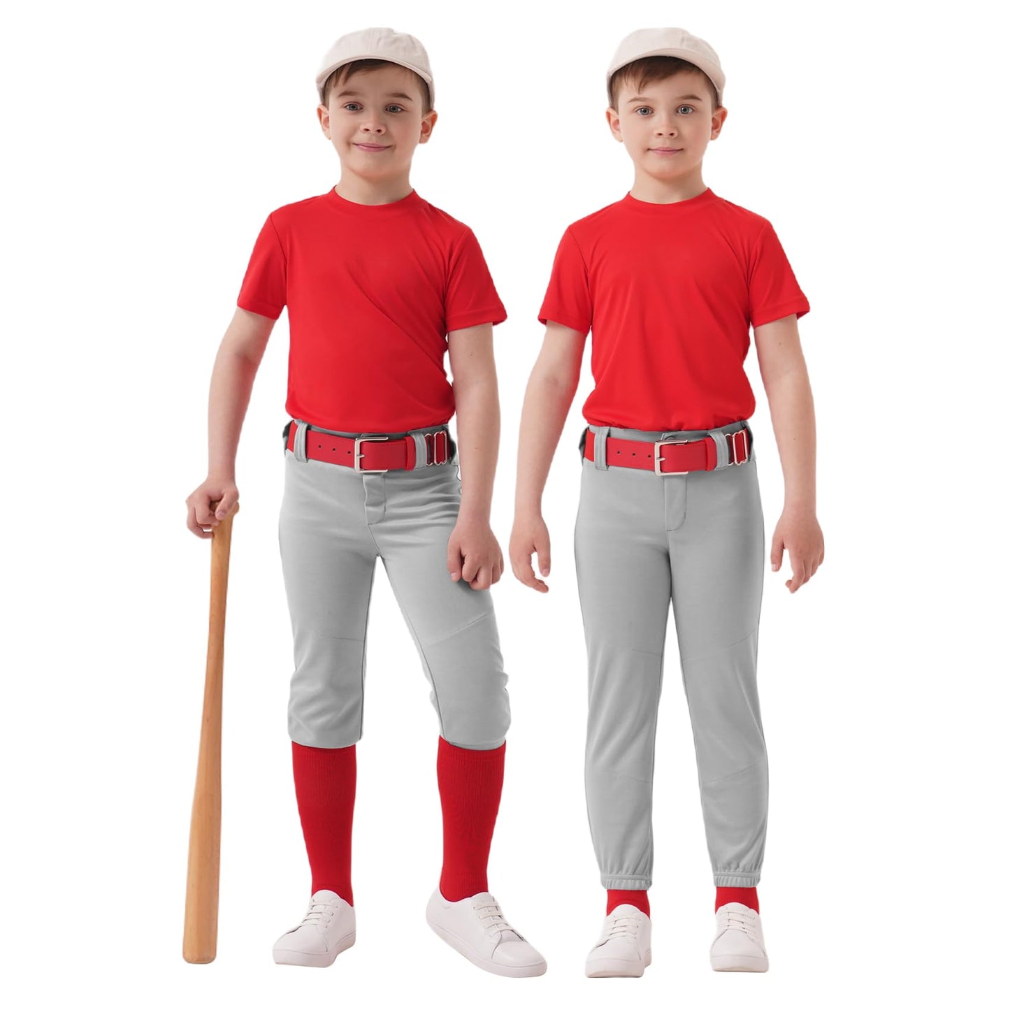 QBK 5T Toddler Baseball Pants Youth Softball Pants Kids Tee Ball Pants for Boy Girl Gray