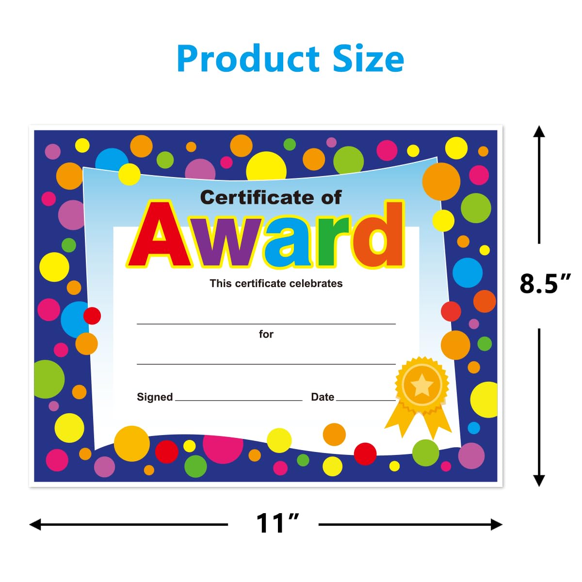 Yoklili 45-Pack Certificate of Award for Teachers Students Back to School Classroom Supplies, Printable, 8.5 x 11 Inches