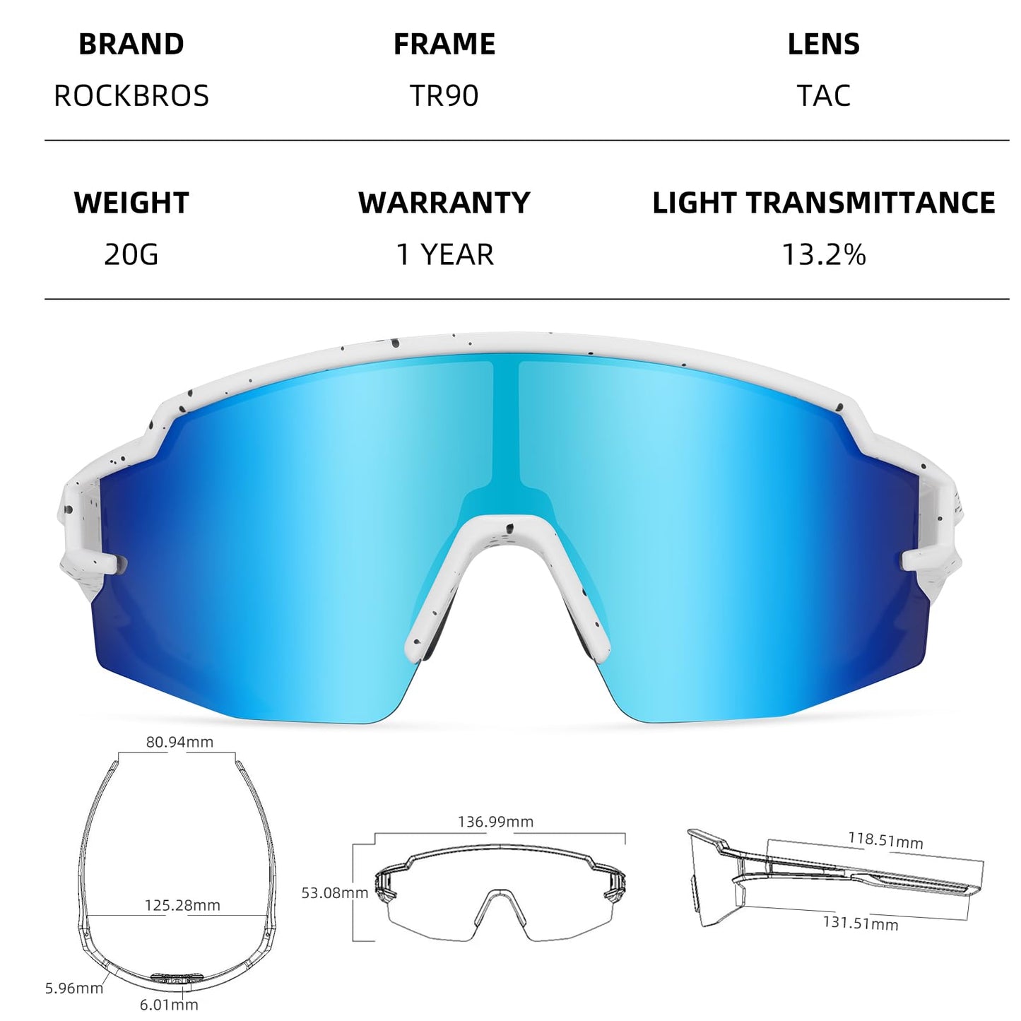 ROCKBROS Polarized Kids Cycling Glasses Youth Kids Baseball Sunglasses UV400 Protection Goggles Girls Boys.