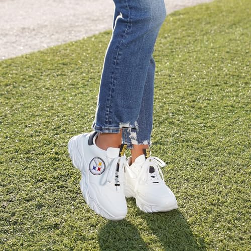 Pittsburgh Steelers Chunky Sneakers - White Glitter Big Logo