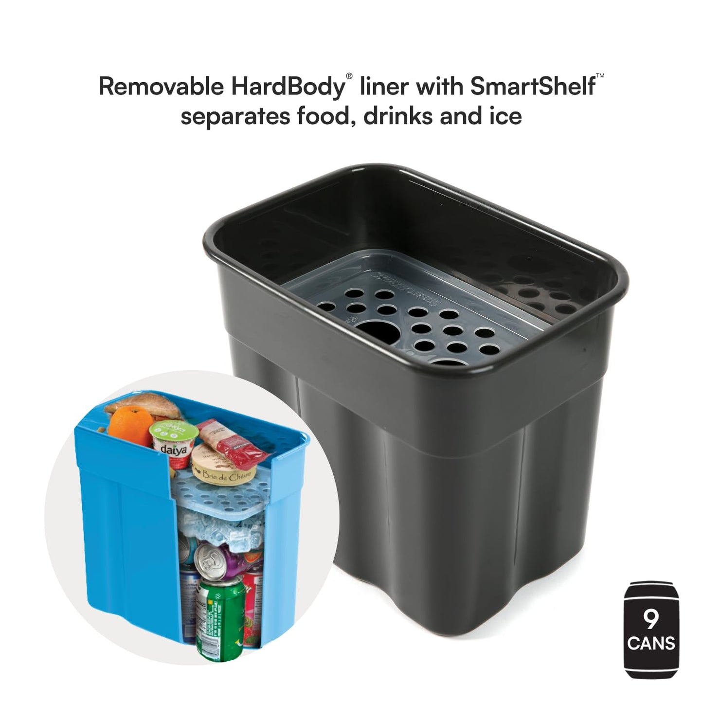 Titan by Arctic Zone 9 Can Zipperless Cooler, SmartShelf, Sharkskin Gray