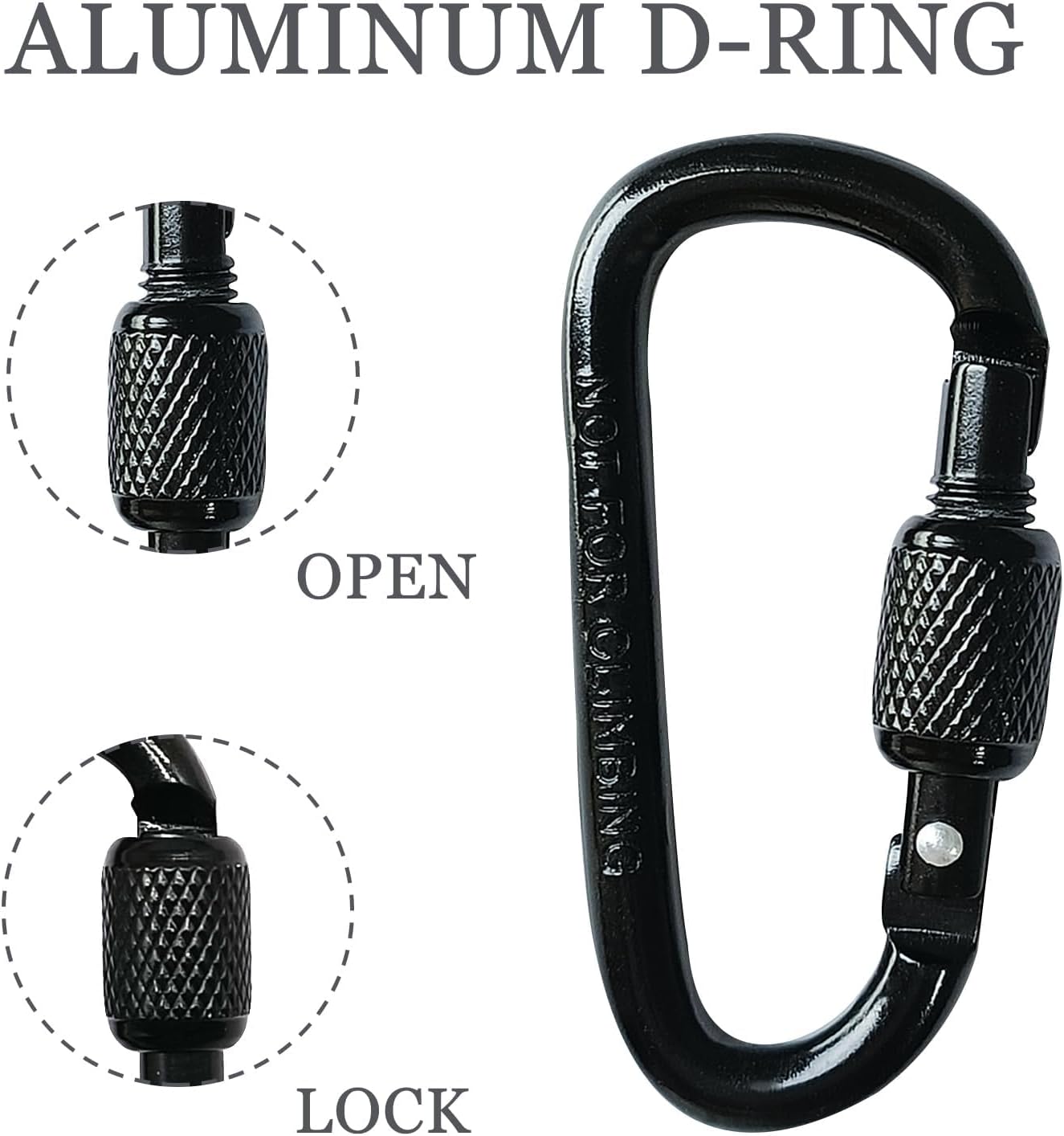 YUCHIYA D-Shape Carabiner Clips - 8 Pack Mini Keychain Buckles | 2.2 Inch Aluminum Alloy for Outdoor Use
