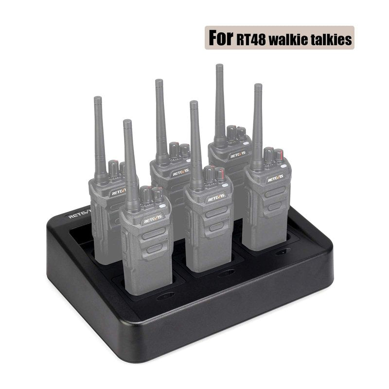 Retevis RT48 Walkie Talkie Charger, Six-Way Multi Unit Charger ONLY Compatible with Retevis RT48 Two Way Radios and Batteries, Walkie Talkie Charging Station with Removable Socket(1 Pack)