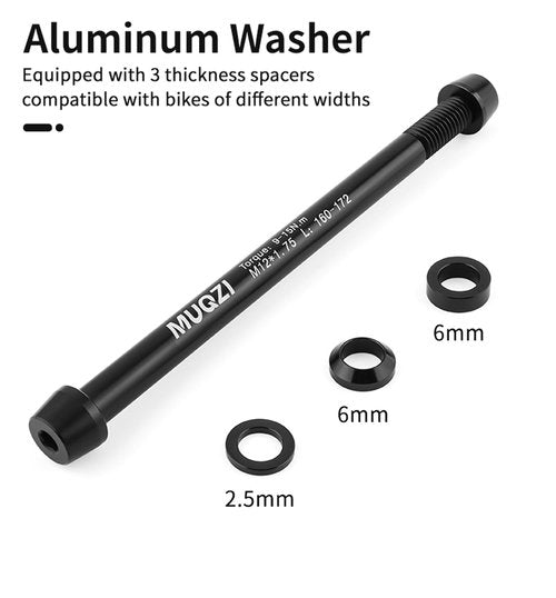 Yundxi Bike Trainer Thru Axle Adapter, Quick Release M12 x 1.5/1.75 Thread Pitch 160 to 178mm Shaft for Rear Wheel Attachment Trainer Length (M12x1.5/160-172)