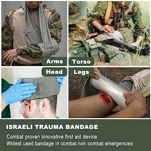 Cozii Israeli Style Emergency Trauma Bandage 6 Inch 8 Pack - Hemorrhage Control First Aid Kit