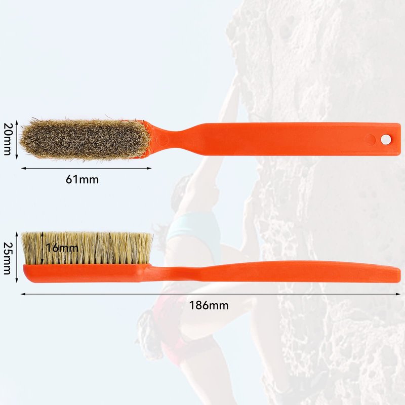 Climbing Chalk Brush with Thick Ultra Durable Boar's Hair Bristles, Bouldering Brush with Ergonomic Handle Portable with Climbing Chalk Bag(Not Included) for Climbing Wall Holds (Black+Deep Blue)