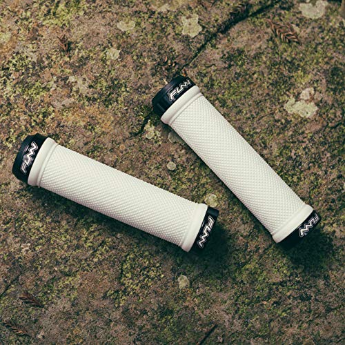 Funn Combat MTB Bike Grips with Double Lock On Clamp - White