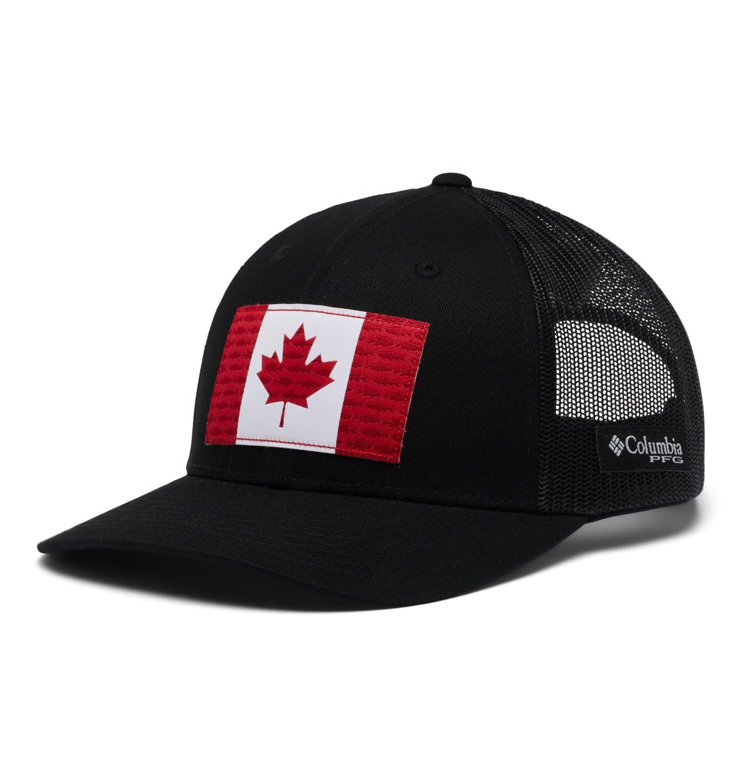 Columbia Unisex PFG Fish Flag Mesh Snap Back - Low, Titanium/Canada Flag, One Size