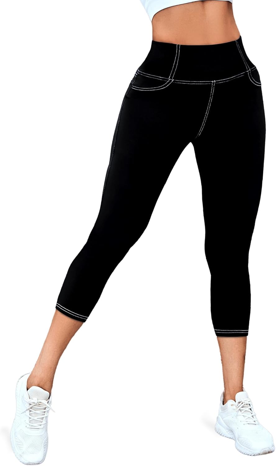 VOOVEEYA High Waisted Yoga Leggings for Women | Buttery Soft, Tummy Control, Back Pockets