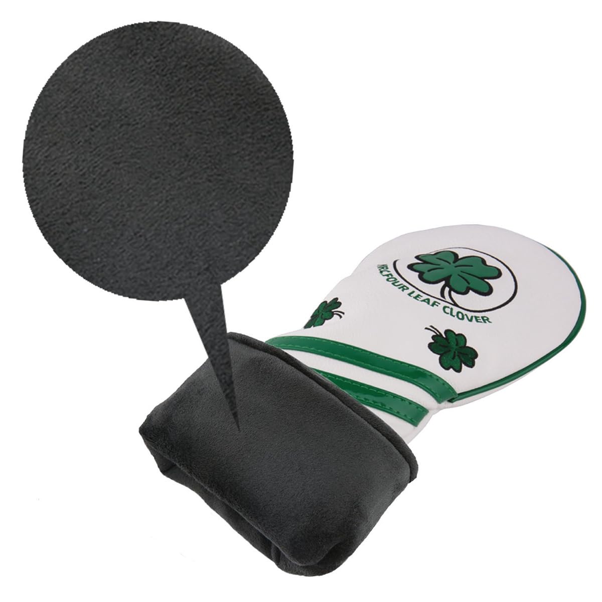 White Leather Lucky Clover Golf Club Fairway Wood Head Cover 3 5 Wood Cover for Taylormade Callaway Ping