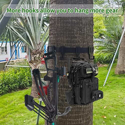 Treestand Strap Gear Hangers with Hooks - Lightweight, Black