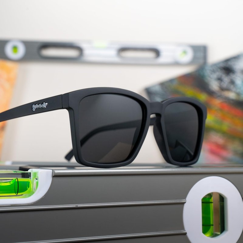 goodr Get on My Level Polarized Sunglasses, Small Sized (LFG), Black Solid Frames with Black Non-Reflective Glare Reducing Lenses, UV400 Protection, No Slip, No Bounce