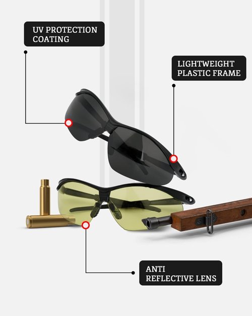 Aqulius Shooting Glasses - Tactical Eye Protection for Shooting Range | 3-Pack Set