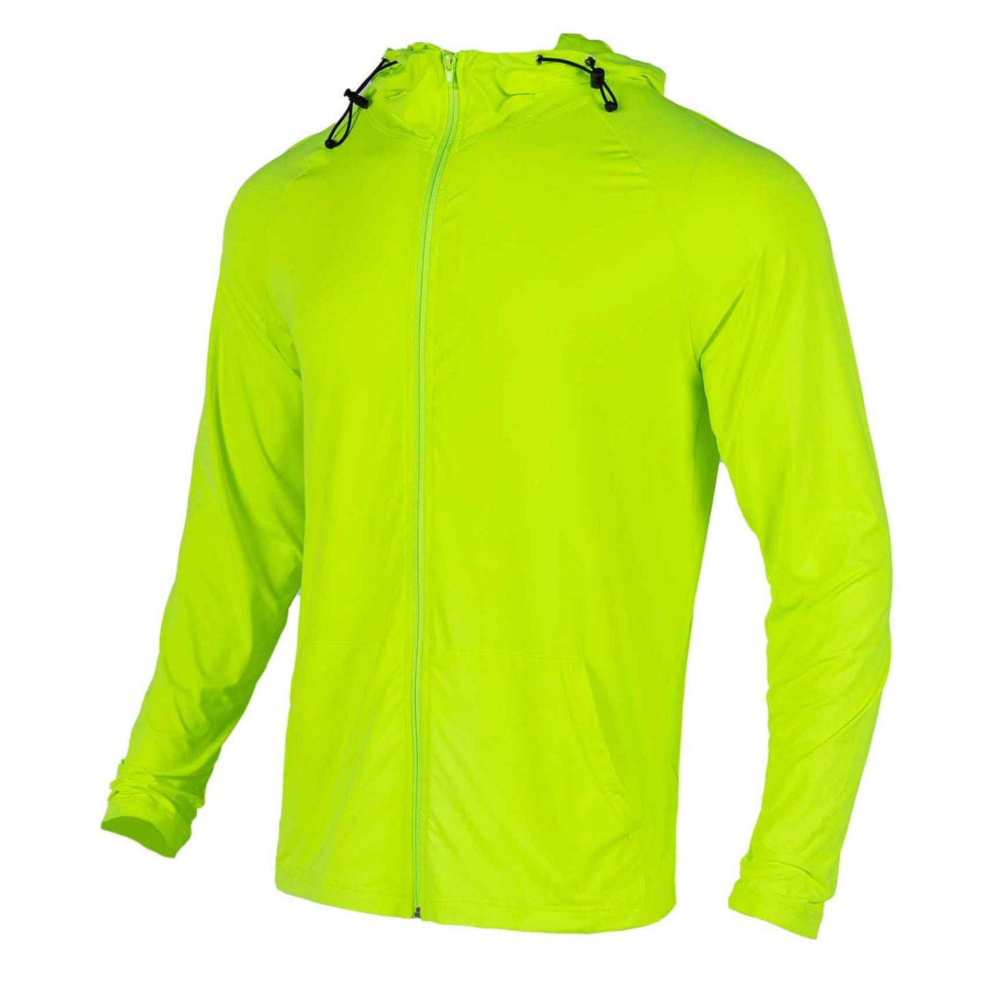 Men’s Quick Dry UPF50+ Sun Protection Hi Vis Long Sleeve Shirts,Full Zip Safety Hoodie,4-Way Stretch Construction Shirts for Men Breathable Yellow