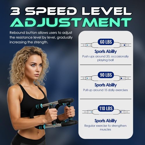 Twister Arm Trainer 60-110 lbs for Men & Women, Alloy Steel Power Twister Bar, Chest & Arm Workout Equipment, Portable Upper Body Strength Training Tool with Anti-Slip Handles & Storage Bag
