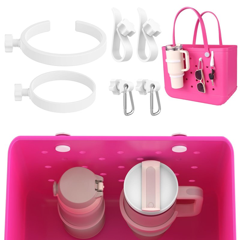 OUTXE 2 Pack Cup Holder for Bogg Bag, Fits 16-40oz Stanley, Insert Drink Holder Attachment Compatible with All Bogg Bags & Simply Southern Beach Tote Bag (40oz-Nut Hook)