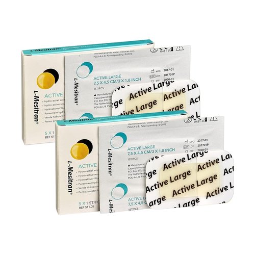 L-Mesitran Medical Grade Honey Bandages (10 Pieces in 2 Packs) - 30% Honey - Wounds Healing Waterproof Medicated Non-Adhering Sterile Gauze Pads Dressing to Cover Small Cuts, Abrasions, Burns