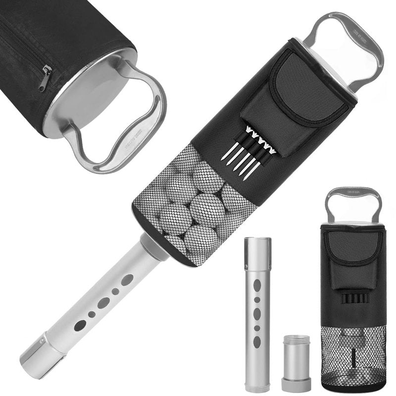 HOW TRUE Golf Ball Shag Bag With Detachable Aluminum Alloy Tube, Ball Retriever, Hold up to 70 Balls