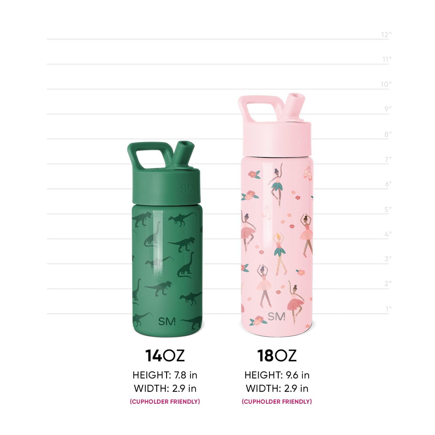 Simple Modern Kids Water Bottle with Straw Lid | 14oz Insulated Stainless Steel Kids Tumbler & Spill Proof Toddler Cup for School, Girls, Boys | Summit | Solar System