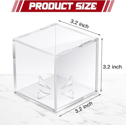 Chumia Baseball Display Cases - Clear Acrylic UV Protected Cube for Official Size Balls | 12 Pack