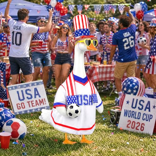 Soccer Ball Goose Outfit for 23" Lawn Statue - World Cup Decor