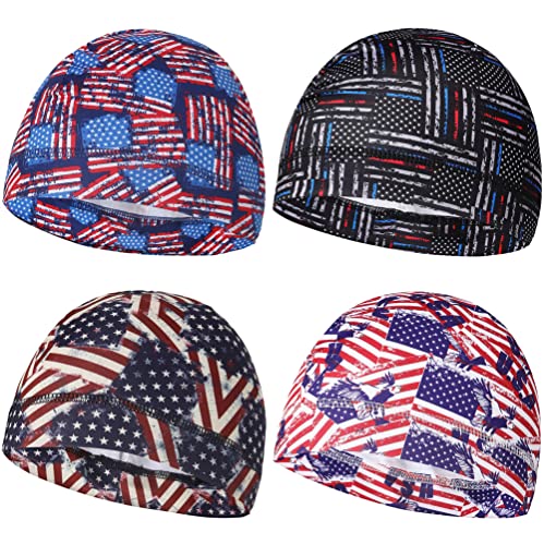 Cooling Sweat Caps Helmet Liner Beanie Hat - One Size-3X-Large / Patriotic Pack
