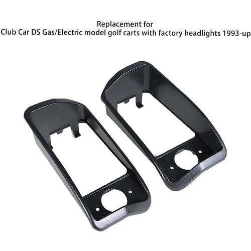 munirater Headlight Bezels Replacement for Club Car Golf Cart DS 1993 - Up Black 1016880 1016879