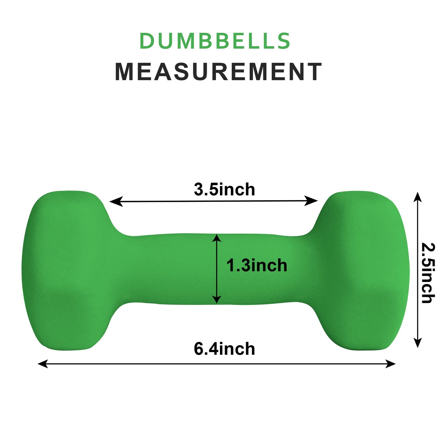 Balelinko Home Gym Equipment Workouts Strength Training Weight Loss Pilates Weights Yoga Sets Free Weights for Women, Men, Seniors and Youth, 3LB Green, Pair
