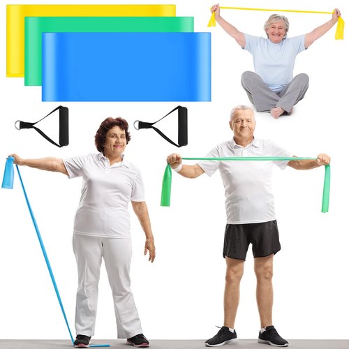 3 Pcs Resistance Band with Handles Chair Exercise Equipment for Seniors Physical Therapy Band Gifts for Elderly Women Rehab, Physical, Grandma, Grandpa