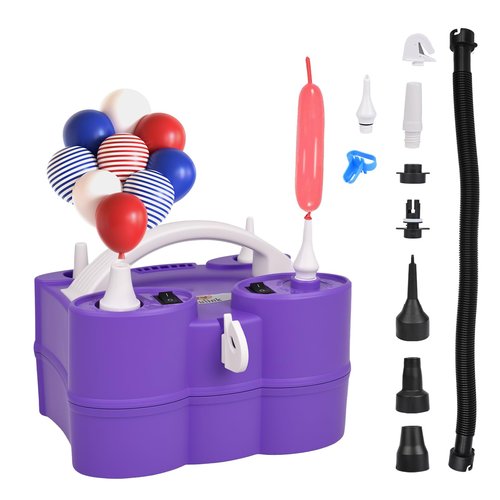 NuLink Balloon Pump 3-in-1 Electric Air Pump Dual Nozzle Blower for 260q Foil Latex Mylar Balloon Floats Mattress Compression Bag