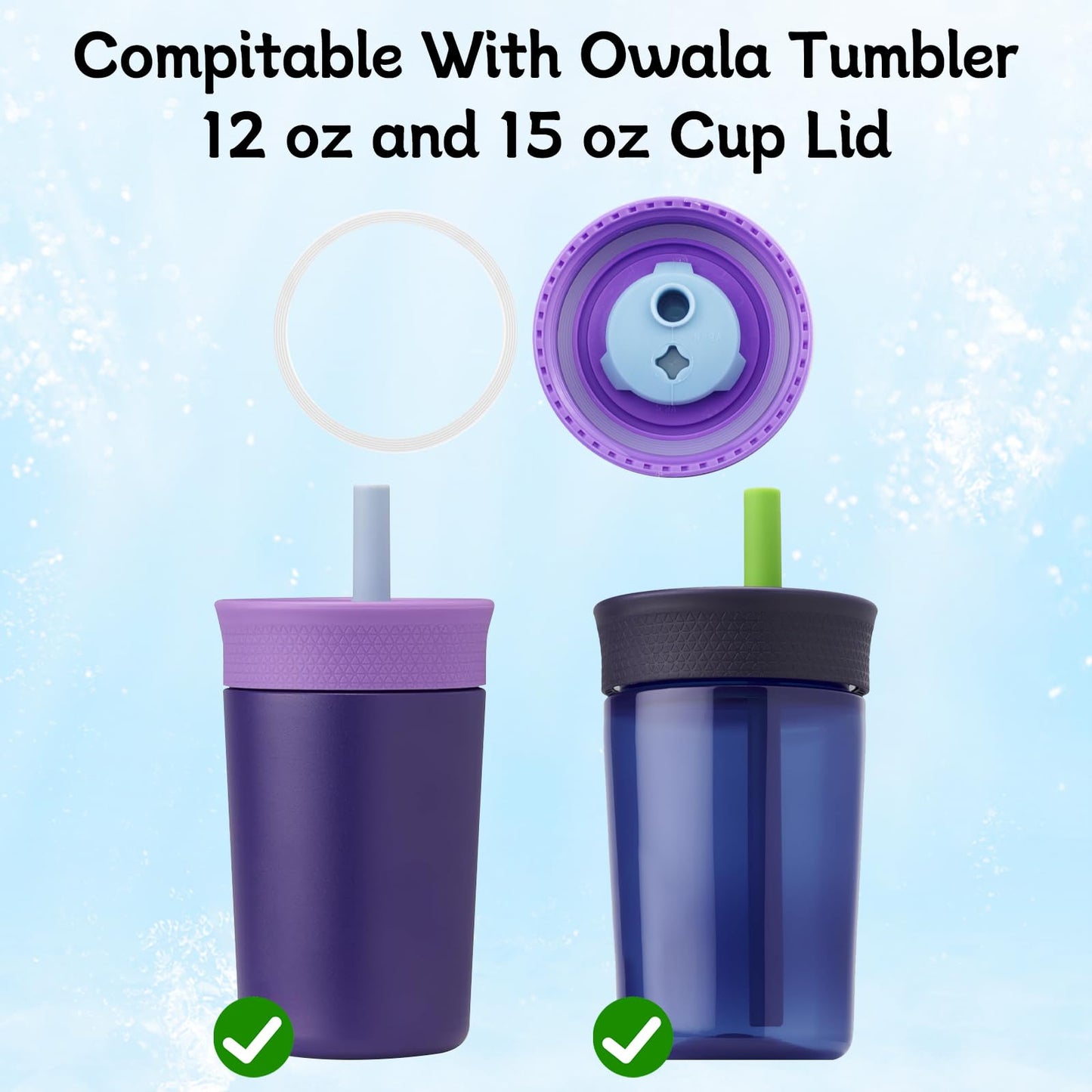 BMSQOFD 4pcs Replacement Seal O Ring Silicone Gasket Compatible with Owala FreeSip 16/24/25/32/40 oz,Water Bottle Lid Insert Piece Rubber Seal Parts for Owala Kids 12 15oz Tumbler Accessories(Clear)