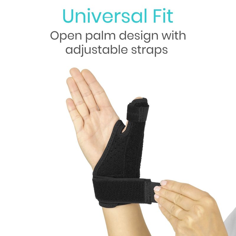 Vive Thumb Brace & Wrist Brace - Carpal Tunnel Wrist Brace for Men and Women, Thumb Spica Splint Fits Right & Left Hand, Arthritis Pain Relief, De Quervains Tenosynovitis, Tendonitis, Neoprene (Black)
