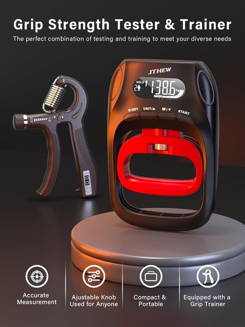 Grip Strength Tester - Skiennix Electronic Hand Dynamometer 400lbs/180kg with Adjustable Resistance