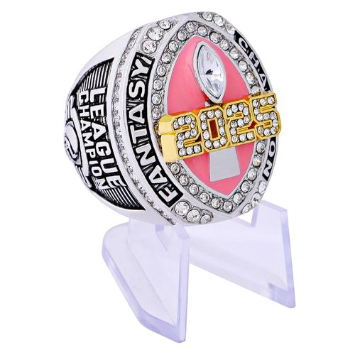 guancrown 2025 Fantasy Football Championship Ring Award Prize Trophy Sports Winner FFL Champion Ring (Ring with Stand, Size 8)