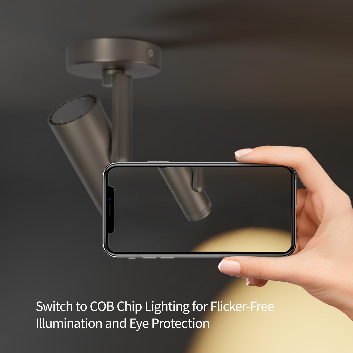 lovuphoria Dimmable Zoomable Spot Lights Indoor Spotlight, 12W Adjustable Angle Ceiling Spotlights for Wall Art Corridor Living Room, Accent Lighting Brushed Nickel Finish - Warm White